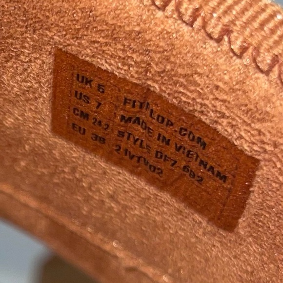 Fit Flop Nova Wedge Bohemian Sandal Fall Leather Brown‎ Sz 7 Comfy Outdoor - Picture 5 of 7